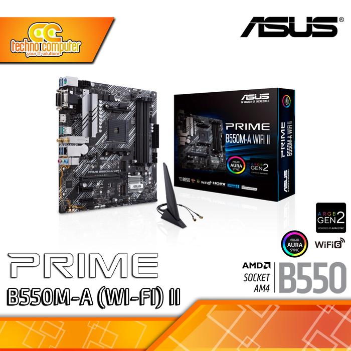 Gambar MOTHERBOARD ASUS PRIME B550M-A WI-FI II - mATX, AM4, B550, DDR4 dari Techno Computer Bali Kota Denpasar Tokopedia