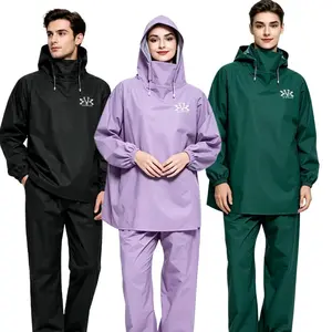 JAS HUJAN HOODIE TANPA RESLETING atau Zipper bahan pvc karet lentur Motorcycle