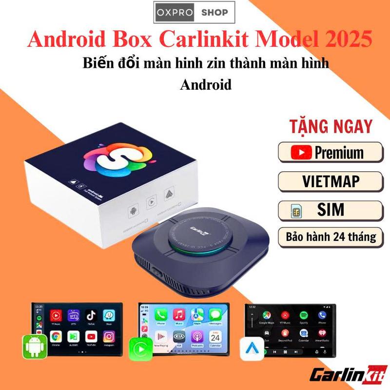  Android Box Carlinkit S2P Chip 8X 6115 biến màn hình zin của xe hơi  ô tô thành màn hình Android  13 tặng Vietmap S2+,Youtube Premium không quảng cáo Bảo hành 2 năm 