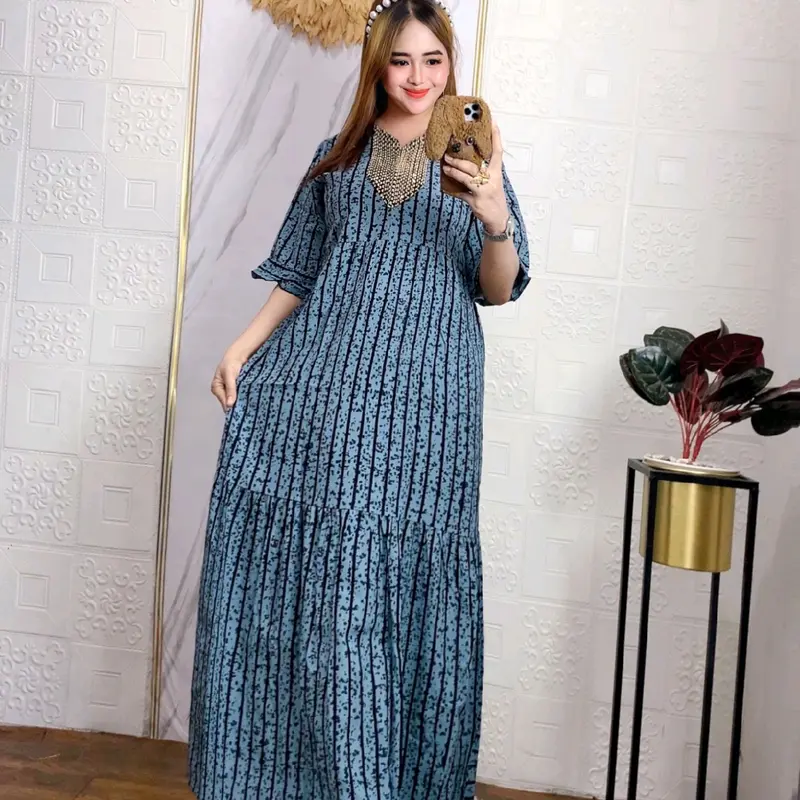 Longdress batik abstrak | dress batik rayon tebal motif abstrak busui friendly | longdress dan daster murah Rayon tebal Renda Sultan 0