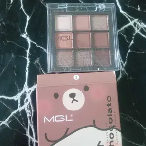 MGL Eyeshadow Chocolate Palette 9 Color Nude Brown Series Matte & Shimmer Natural Look