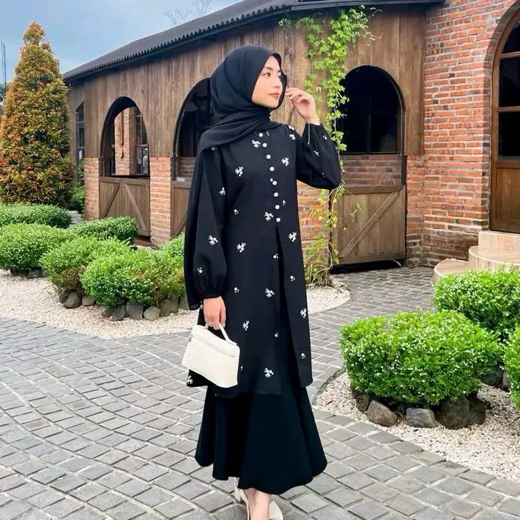 tunik raya shakila premium slit  Dress Panjang Wanita Gamis outer Muslim Atasan