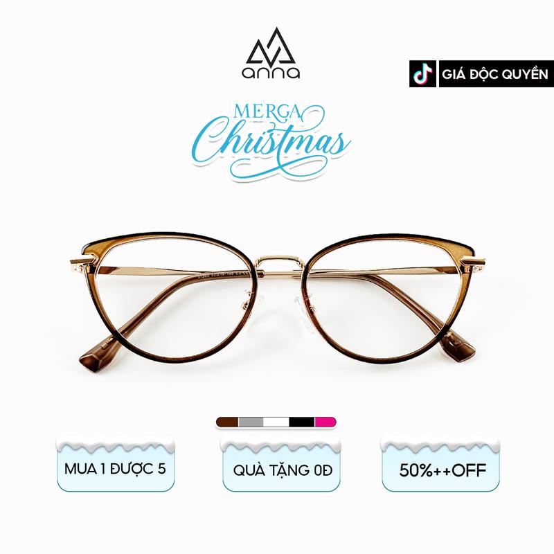 LIVE Gọng Kính ANNA Thời Trang Unisex Chất Liệu Kim Loại Dáng Mắt Mèo Cá Tính 31260