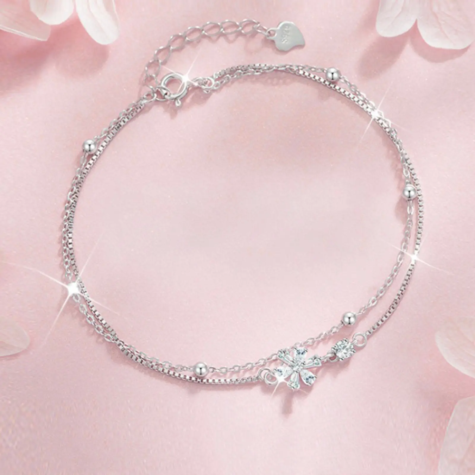 Double-layer Cherry Blossom Bracelet Exquisite Sweet Jewelry Accessories