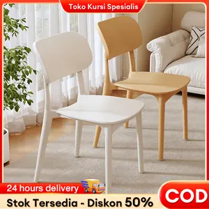 Kursi dengan sandaran, tebal, dapat disimpan, untuk rumah tangga, nyaman dipakai lama, bangku dewasa, plastik, ukuran kecil, kokoh untuk orang dewasa, kursi restoran komersial.