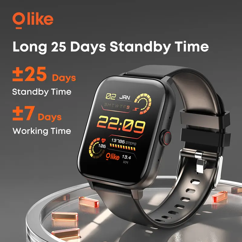 OLIKE Smartwatch Meta S1 Jam Tangan Pintar Pria dan Wanita Bluetooth Call Custom Wallpaper 100 Mode Olahraga Pemantauan Denyut Jantung 5