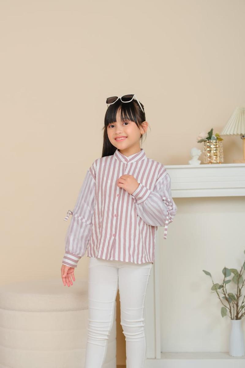 Product Introduction of 3-12 TAHUN KEMEJA ANAK OVERSIZE ORGANZA KEMEJA ANAK MOTIF SALUR Fashion 12