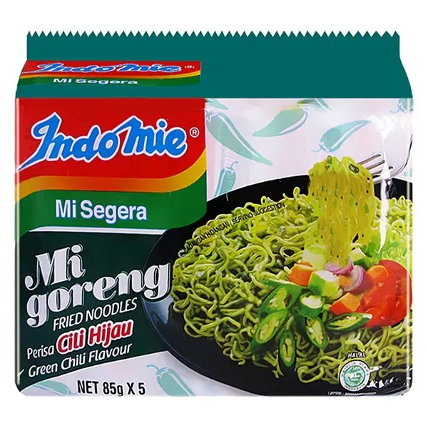Indomie Green Chili n Hot & Spicy (Halal) Instant Noodle Food Fried Spicy noodles noodles