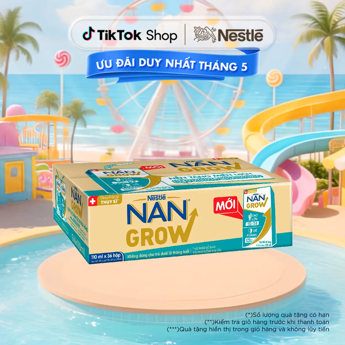Thùng 36 hộp Sữa pha sẵn Nestlé NANGROW sữa mát công thức từ Thụy Sĩ 100% Canxi giúp bé cao lớn vượt trội 9 (4 x 110ml)