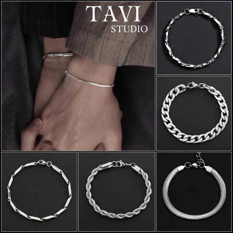 Mua là mê chê thì hoàn về Vòng Tay Nam Nữ Lắc Tay Cặp Đôi Mạ Bạc 925 Thiết Kế Nhiều Kiểu Dáng Unisex Thời Trang Hàn Quốc Đơn Giản - Combo Vòng Tay Titan Tavi