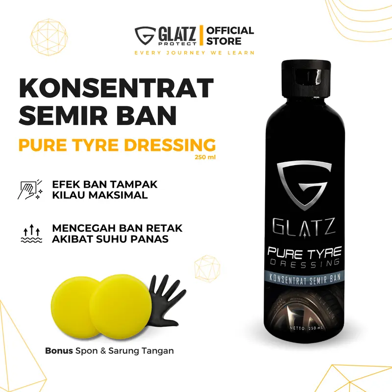 PENGKILAP PENGHITAM BAN KONSENTRAT SEMIR BAN TAHAN LAMA 100ML 250ML PURE TYPE DRESSING GLATZ penghitam  motor ban 3
