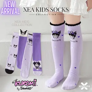 KAOS KAKI LUTUT SANRIO KUROMI ANAK PEREMPUAN 3-8 TAHUN