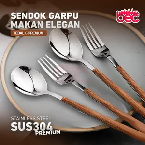 [BEC] Sendok Makan Tebal | Sendok Garpu Stainless Steel | Sendok Korea | Set Alat Makan Korea | Sendok Garpu Stainless Korea | Sendok Garpu Stainless Steel SUS 304