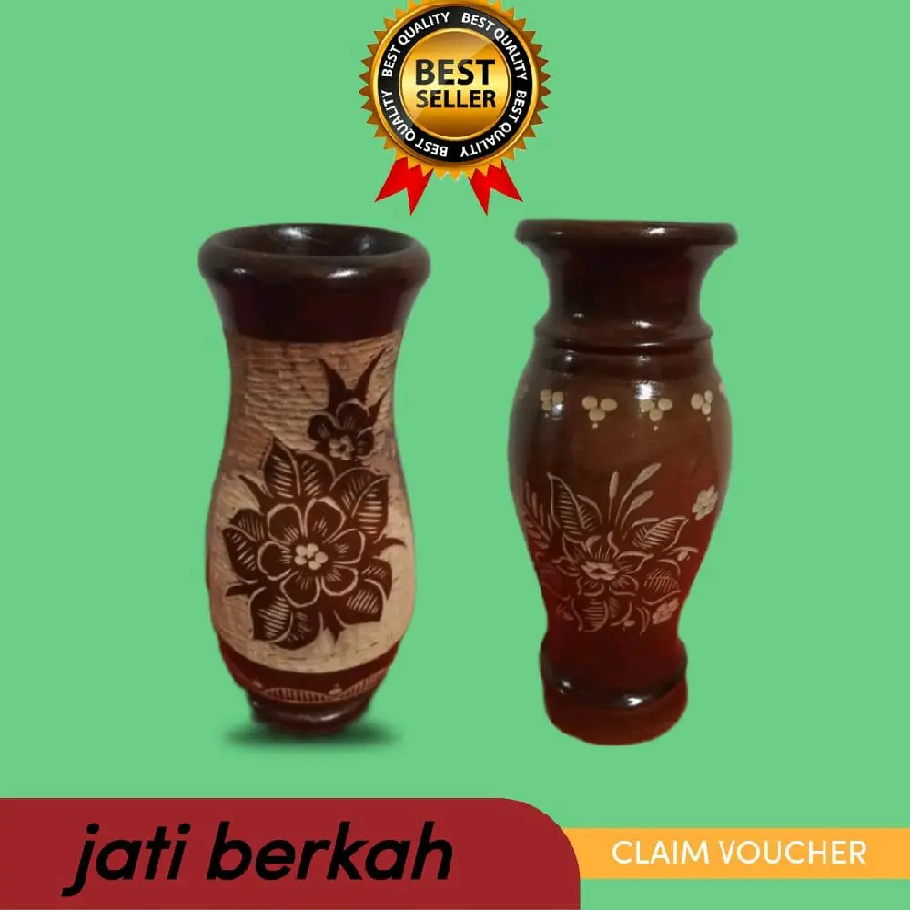 Vas model merak kayu jatu