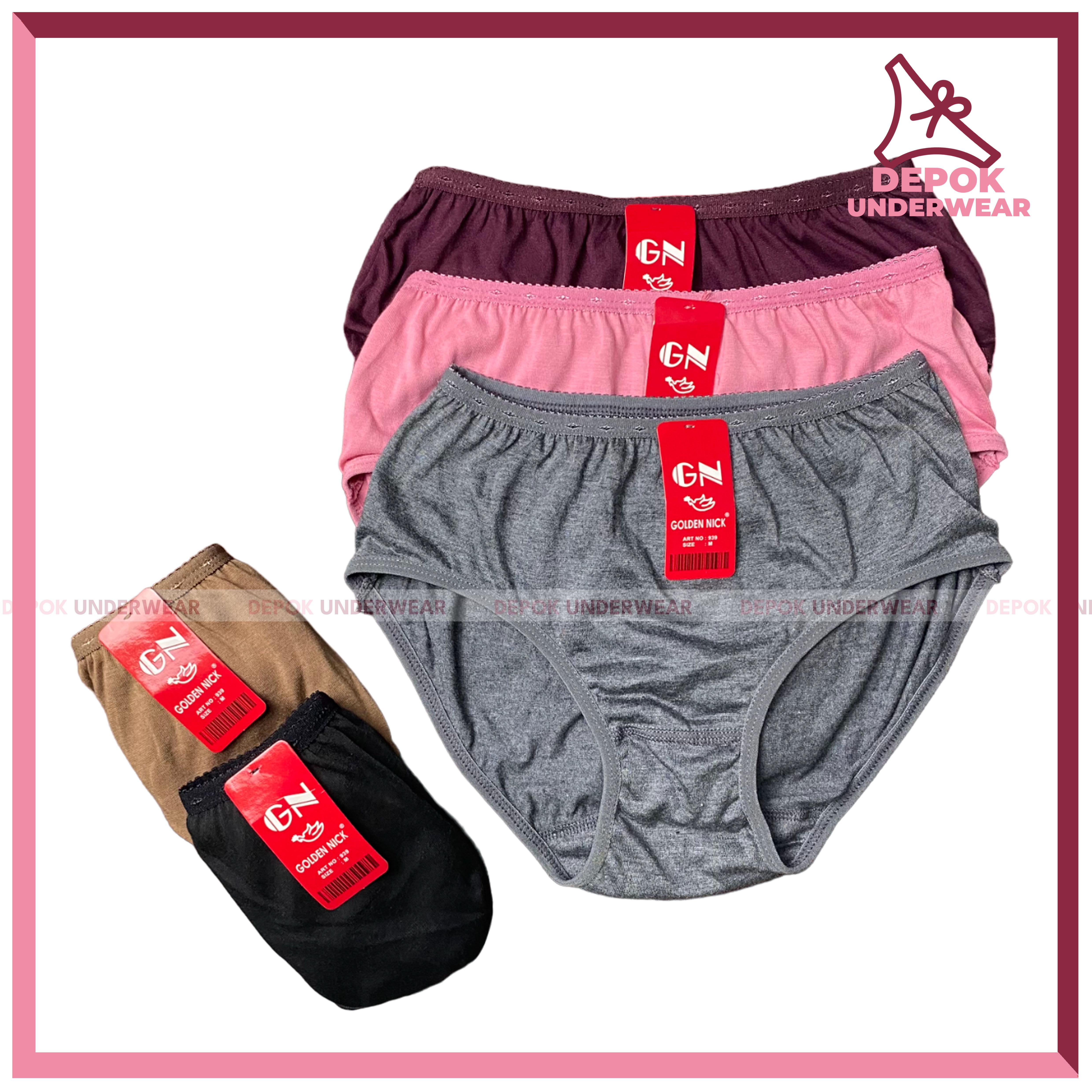 CD GN isi 3pcs / Celana Dalam Wanita Bahan Katun Golden Nick Size M L XL & XXL