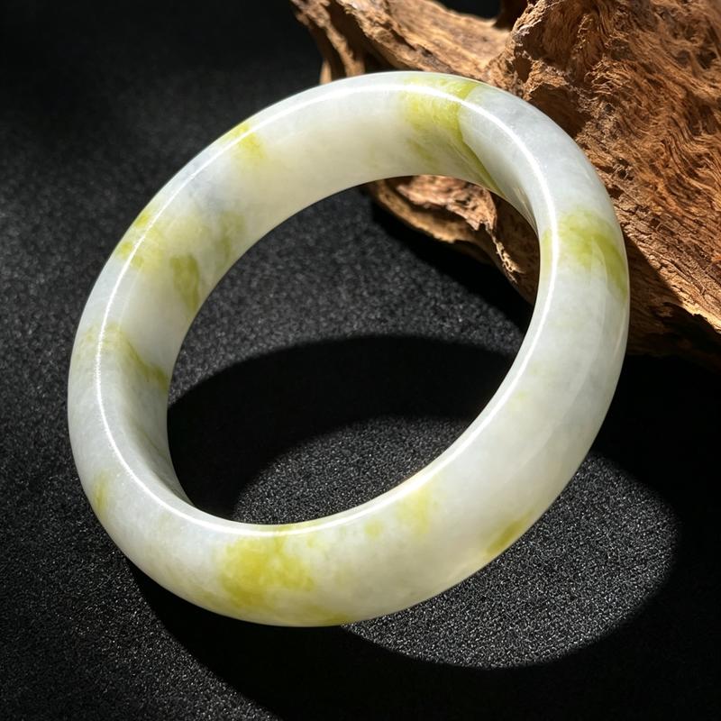 Vòng ngọc Lantian serpentine nguyên sinh chuẩn mài thạch tự nhiên nền trắng vân…