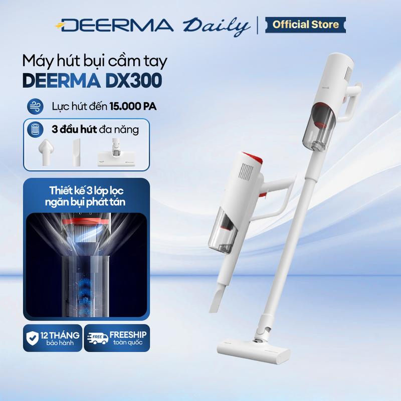 Máy hút bụi cầm tay Deerma DX300 đa năng 3in1 công suất 600W, lực hút lốc xoáy…