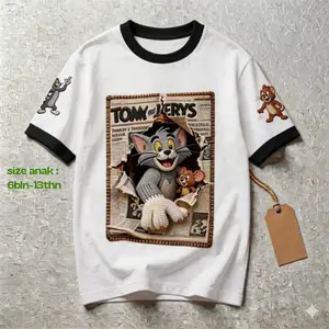 KAOS ANAK KOMBINASI SABLON MOTIF 3D BORDIR STYLE BOY BY IMSTARSTORE