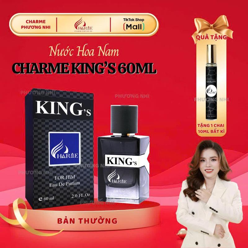[TẶNG 1CHAI 10ml] CHARME PERFUME-Nước hoa nam KING's 60ml-ngọt nhẹ,sang trọng Perfume Cosmetic Xịt Thơm