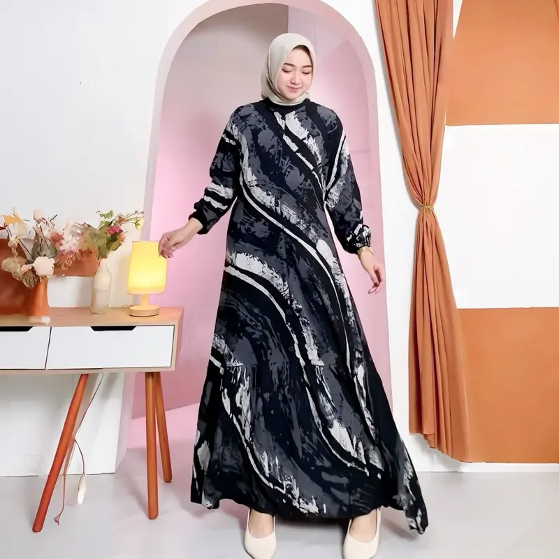 NAOMI - GAMIS BUSUI RAYON TWILL 100% PREMIUM CAP MALAMAN PEKALONGAN