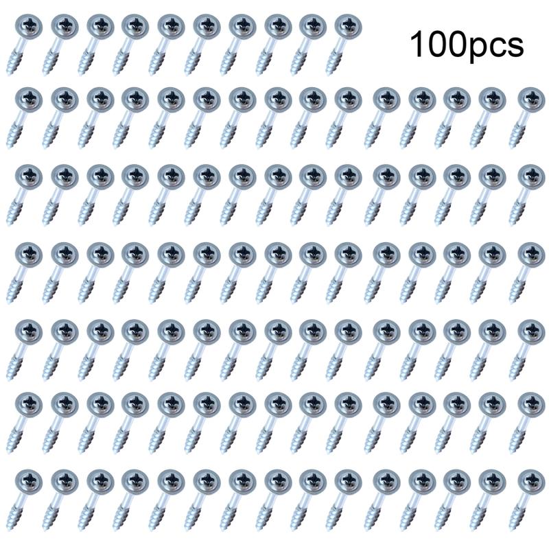 Product Introduction of 100pcs woodworking angled hole screw half thread self tapping screw special cross screw for angled hole device 6