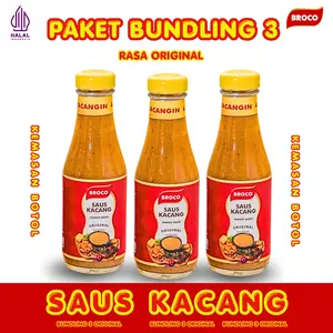 Broco Paket Bundling 3 Pcs Saos Kacang Broco Rasa Original 210 ml Saus Makanan Gorengan & Berbagai Jenis Makanan Bahan Asin Gurih