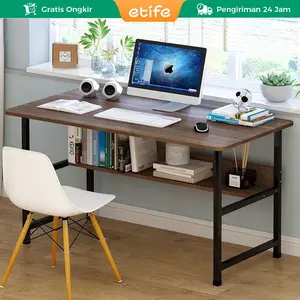 Etife Meja belajar/Meja Tulis Sederhana/ Meja murah/Meja belajar dengan rak buku serbaguna/ kerja kantor/ Meja Komputer