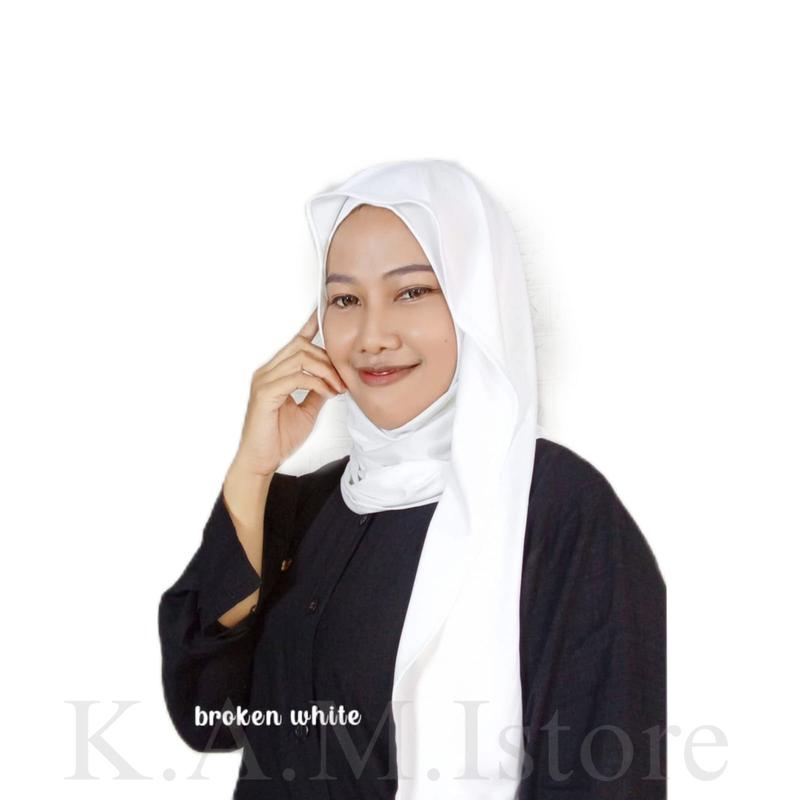 Aurellie pashmina kaos meleyot jersey premium Kerudung Muslim Jilbab Instan 7