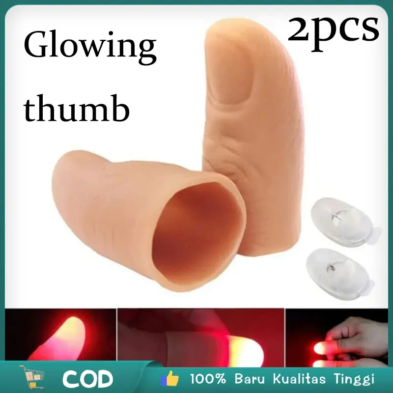 1 Pasang  Jari Jempol Menyala Alat Sulap Thumb Tip Thumbtip Jari Sulap Untuk Pertunjukan Sulap Alat Sulap Jempol Menyala