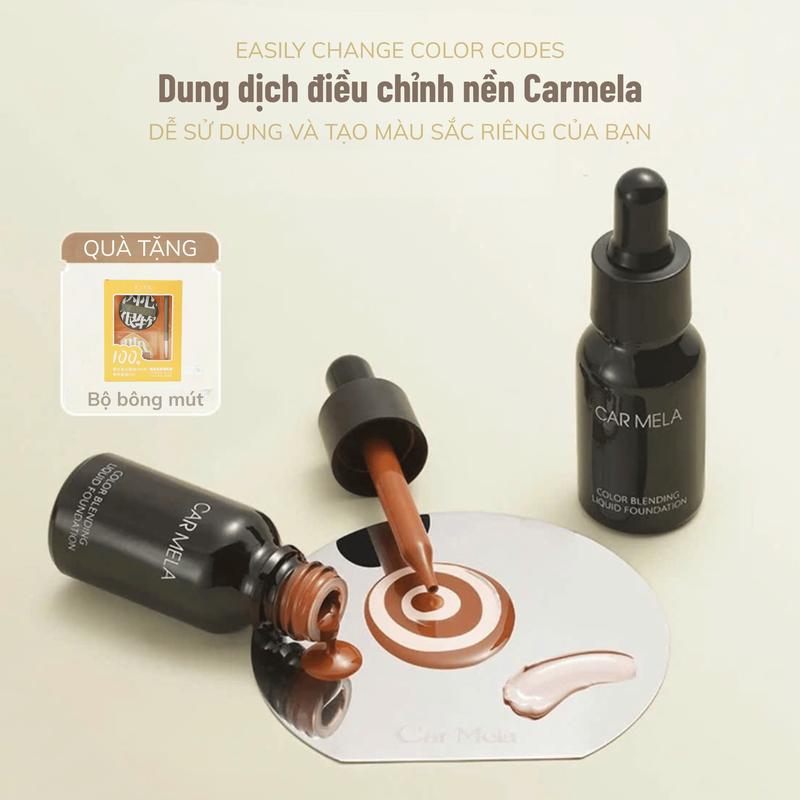613 DEAL 12.12 Kem pha nền CARMELA dạng lỏng 15ml giúp hiệu chỉnh màu kem nền sáng tối tuỳ ý cho làn da sáng bóng chuẩn HÀN