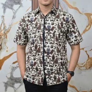 Kemeja Batik Griya Sogan Baju Batik Pria Motif Modern Lengan Pendek Slim Fit Premium BY TJANTIK.ID