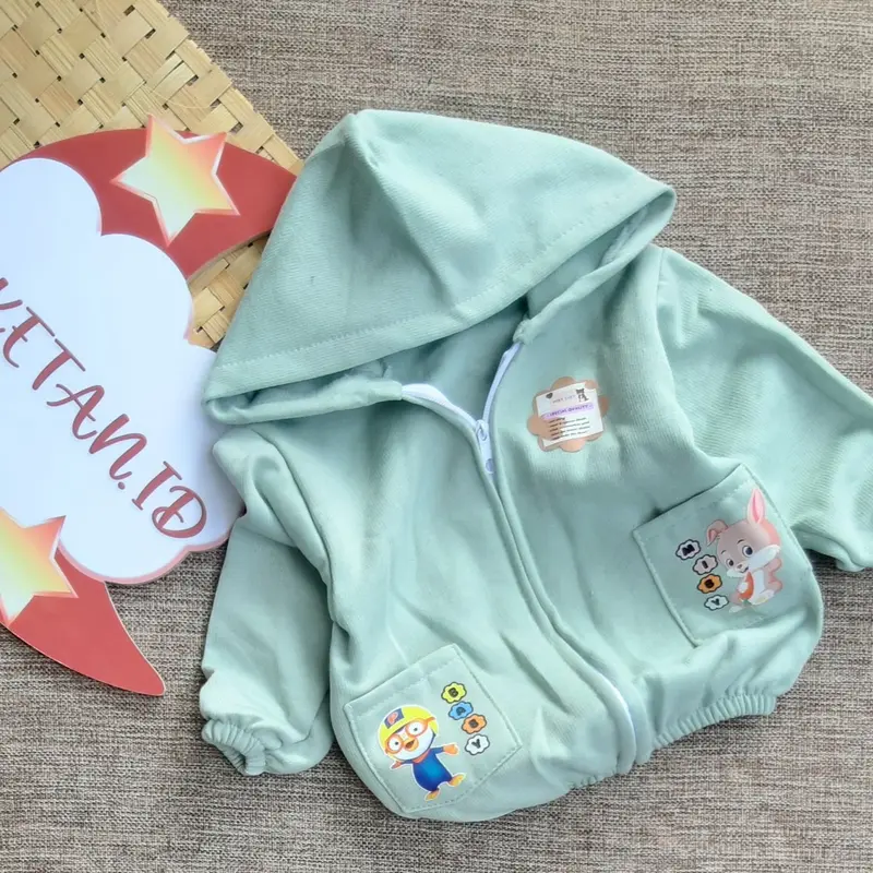 Jaketan-jaket karakter pororo bahan babyterry fleece usia 0-7 bulan, MAX bb 7 KG 2