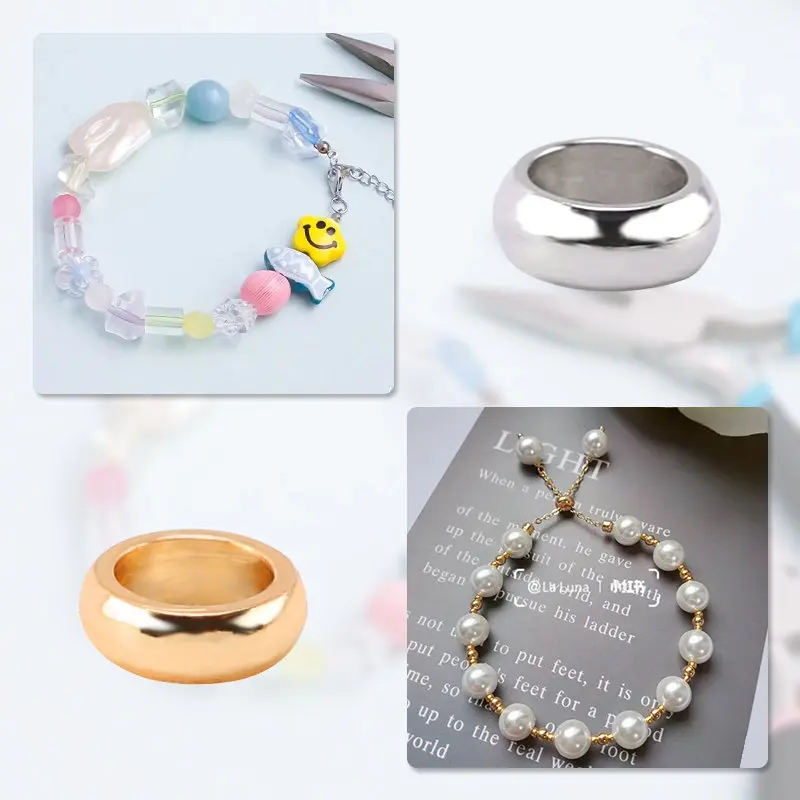 Hạt Đầu Uốn Bằng Thép Không Gỉ, 100 Chiếc, Miếng Đệm Nút Chặn Tròn Trơn Tru, Phụ Kiện Tự Làm Đồ Trang Sức, Đồ Dùng Làm Trang Sức 5