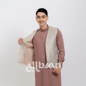 Rompi Vest Jubah Pria Muslim Dewasa Songket India