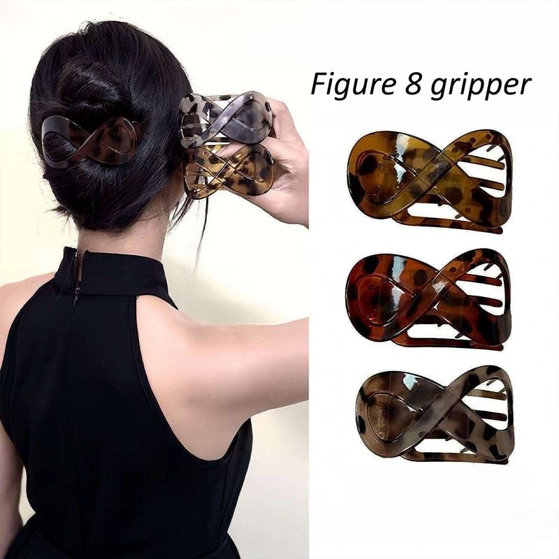 Kẹp tóc phẳng hình chữ số 8 phong cách cổ điển, lớn, thanh lịch, độ giữ chắc…