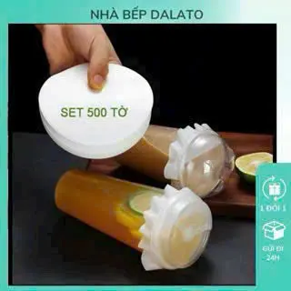 Set 500 tờ Giấy chống tràn trà sữa, caffe, trà tắc, đồ uống mang đi chống rò rỉ, chống thấm cho cả nước nóng và lạnh, chất liệu an toàn vệ sinh. MUA 3 SET TRỞ LÊN CÓ QUÀ TẶNG LÀ 1 TÚI GẤU MÀNG BỌC THỰC PHẨM 5