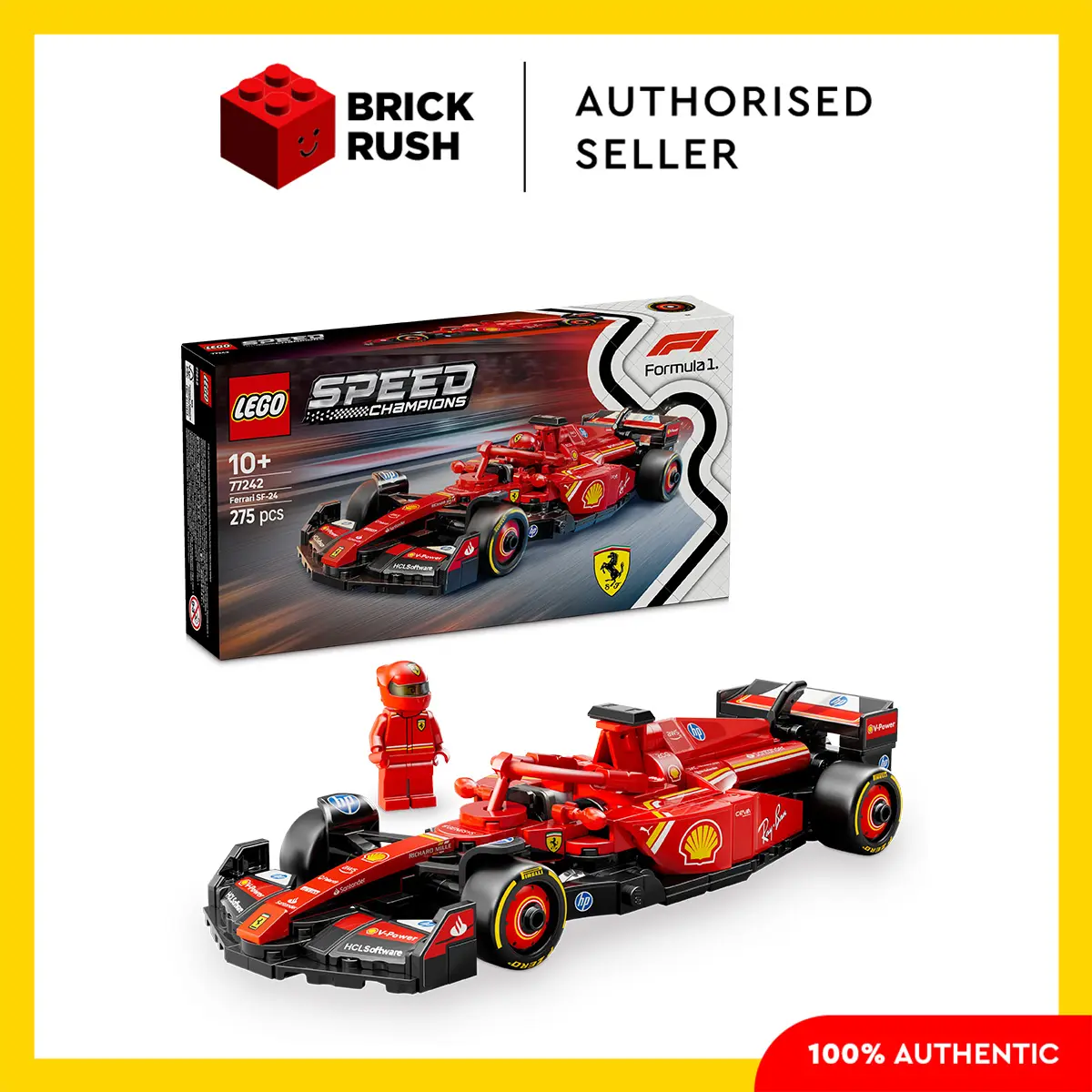 LEGO SPEED CHAMPIONS 77242 Ferrari SF-24 F1 Race Car Building Set Toys (275 Pieces)