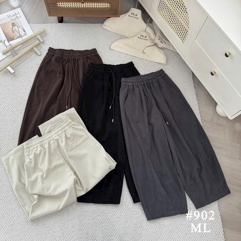     DEAL MỞ BÁN NHUNG TĂM- Q.AT   Quần Baggy Nữ Form Thụng Chất liệu Nhung Tăm Mềm Mại  Có Dải Rút Phong Cách Trẻ Trung Sang Trọng 2 chiều dài 93Cm Và 100Cm 