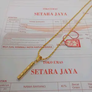 terbaru,kalung wanita liontin bambu,berlapis emas,free ada surat dari tokoh