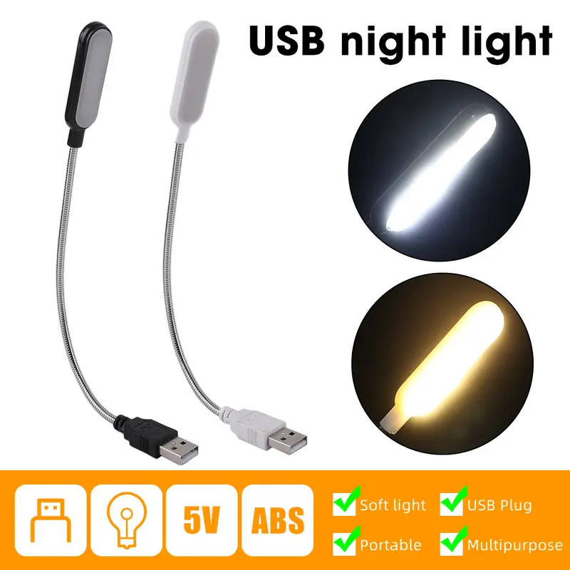 Portable USB LED Mini Book Light Reading Light Table Lamp Flexible 6leds USB Lamp for Power Bank Laptop Notebook PC Computer