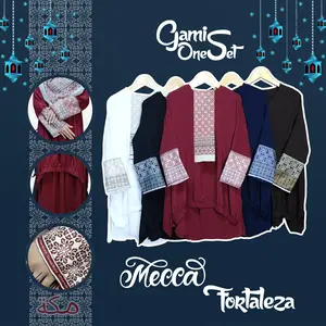 (CRS) Oneset Mecca Fortaleza Anti UV Tunik Rok Hijab Dijual Terpisah Sesuai Pilihan, Stylish Praktis Muslim Wanita Dress Katun Syari Mewah