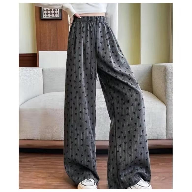 Quần Suông Hè Hoạ Tiết Nơ Trendy Tôn Dáng Thoải Mái, Quần Suông Ống Rộng Phong Cách Hoạ Tiết Nơ Hottrend 3