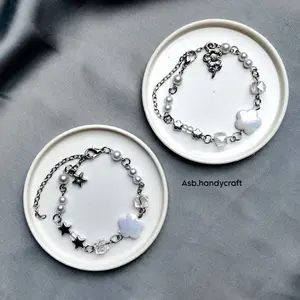 ￼[GKK029] 1pcs - Gelang Manik Kawat Silver Premium / Beads Korean series / Best seller / new