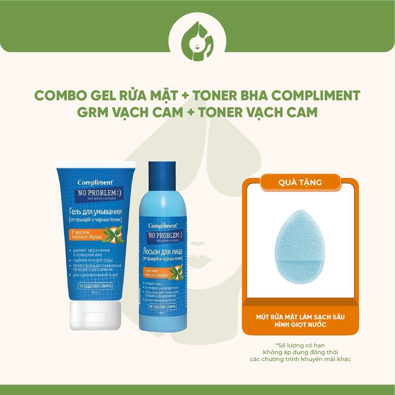 [GIÁ ĐỘC QUYỀN ] COMBO Gel rửa mặt + Toner BHA Compliment