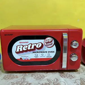SHARP Microwave Oven Solo RETRO 20L R-201MRS / R201MRS / R-201MRS-RD/PK/BW/BL - 6 Power Level - 400W