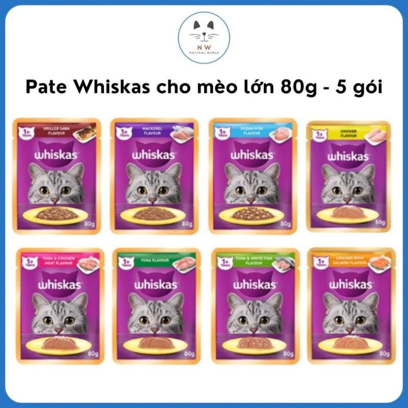 Pate cho mèo Whiskas - Thức Ăn Dạng Sốt Cho Mèo Trưởng Thành-80g