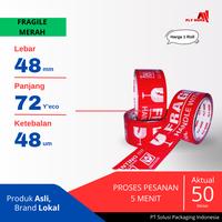 Gambar FLYHOME Fragile merah 72yard 48mm x 72yard 1 roll Lakban Fragile ECO - Merah dari Flyhome Brand Lokal Kota Bekasi 1 Tokopedia