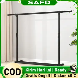 Rak Gantungan Baju Single & Double Iron Minimalis - Stand Hanger Double Sisi Portable Roda 4 (2 Unit)​