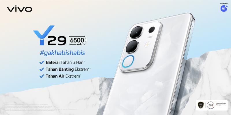 Product Introduction of [NEW LAUNCH] vivo Y29 (8/128) - Design Marmer Eksklusif, 6500mAh Tahan 3 Hari, Tahan Banting Ekstrem, IP69 Tahan Air Ekstrem, AI Erase 2.0 + AI Circle to Search 0