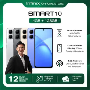 [Exclusive Ibnu] Infinix Smart 10 4/128GB - Up to 8GB Extended RAM - 6.67 inch 120Hz HD+ - T7250 - 5000 mAh